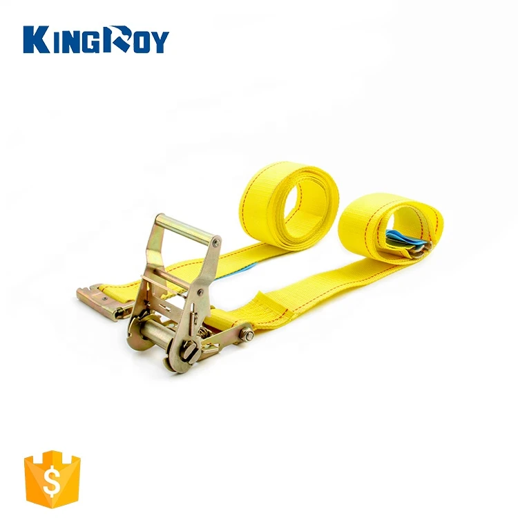 KingRoy 2inch 4000lbs  polyester e track easy release ATV tie down motorcycle tie down ratchet strap