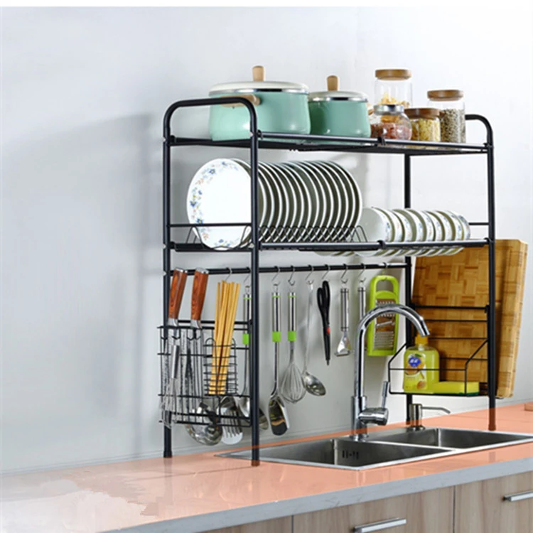kitchen stainless steel Storage dish rack with cover