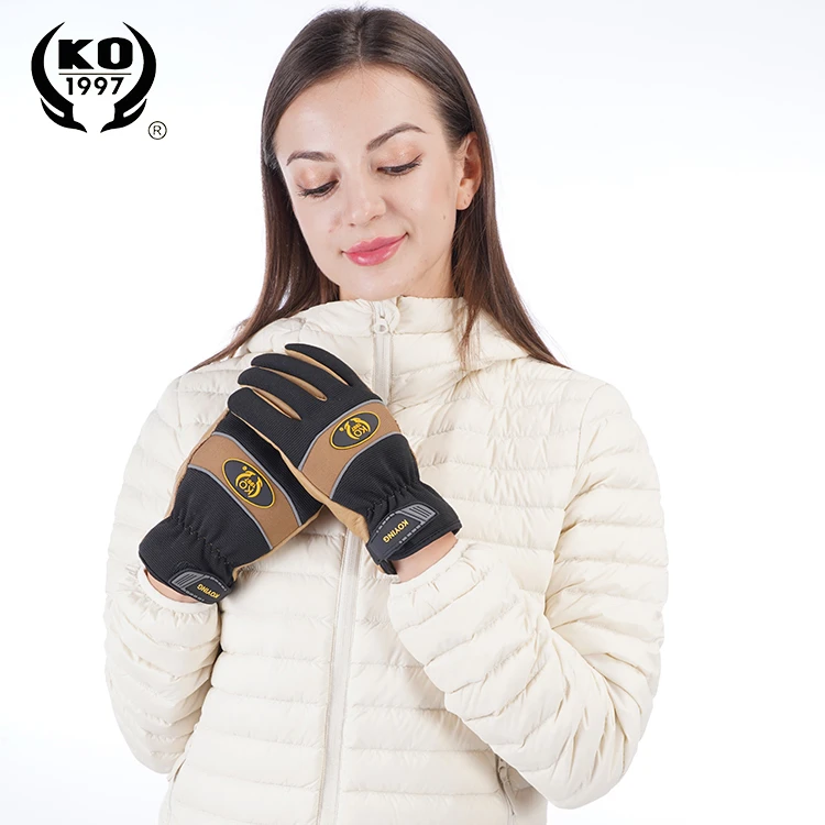 KKOYING Touch Ski Winter Skateboard Running  Fitness Fetal cow leather Gloves