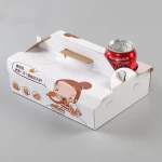 Kraft Corrugated Paper Fried Chicken Beverage Food Packaging Boxes Takeaway Portable Packing Box