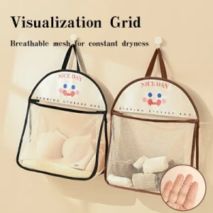 Large Bathroom Storage Mesh Bag for Children Bathroom Cartoon Hanging Bag Children Cartoon Storage Bag