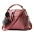 Import Large Capacity PU Leather with Leaf Plush Accessories Women Handbags Shoulder Messenger Bag from China