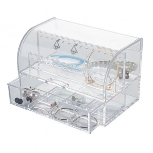 large home case necklace organizer display acrylic earring holder  clear jewelry box storage