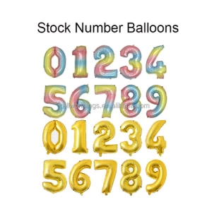 Large Size 40inch custom Number Shaped balloons Helium Balloon Number Foil Ballon
