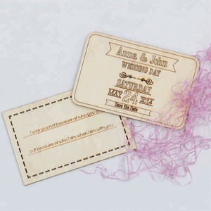 Laser Cutting Baby Shower Wood Greeting Card Crafts