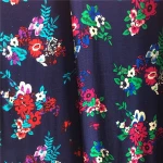 Latest Design 100% Viscose Printed Woven Slub Rayon Fabric for Dress