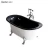 Import Latest design Antique Claw Foot Standing 1 Person Soaking Bath Tubs Black and white color boat shaped bathtub from China