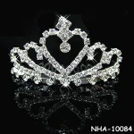 Latest design shiny crystal crown comb tiaras for bride