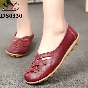 Latest Style Comfortable Fashion Oxford Bottom genuine leather Women Casual Ladies Flat Shoes