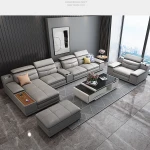 Leather sofa set living room furniture Sofa 7 Seat L shape leather Sofas  Simple Modern with a USB