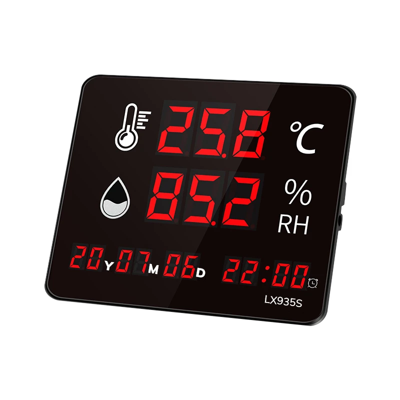 LED high-precision thermometer and hygrometer with metal 120 degree high temperature probe used to measure outdoor temperature