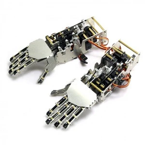 Left Hand+Right Hand Humanoid Five Fingers 5DOF Metal Manipulator Arm hand with A0090 Servos for Robot DIY