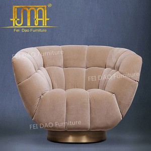 living room stainless steel swivel velvet upholstery lounge leisure accent chair