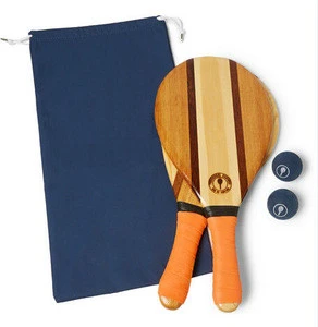 Luxurious Beach Paddle Handmade Wooden Beach Tennis Racket for Promotion Beach Games