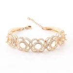 Luxury High Jewelry Floral Design Lab Grown Diamonds 18K Yellow Gold Adjustable Bracelet Charms for Women for Engagement Party