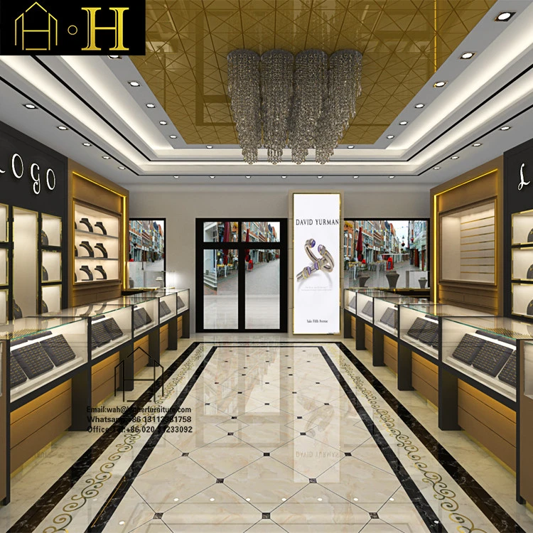 Luxury jewelry store display counter furniture with jewellery shop counter design