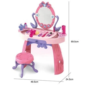 Luxury Kids Make up Table For Girl Toy Pretend Beauty Play Set With 7P
