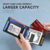 Luxury Leather Money Clip Slim Wallet Rfid Blocking Men Slim Fold Leather Money Clip Wallet