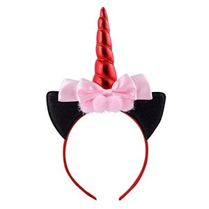Magical Unicorn Horn Headband Kids Cat Ear Flower Headbands Birthday Party Headwear CA235