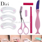 Makeup Beauty Kit Eyebrow Stencil Eyeliner Pencil Blade Cutter Trimmer FULL Set