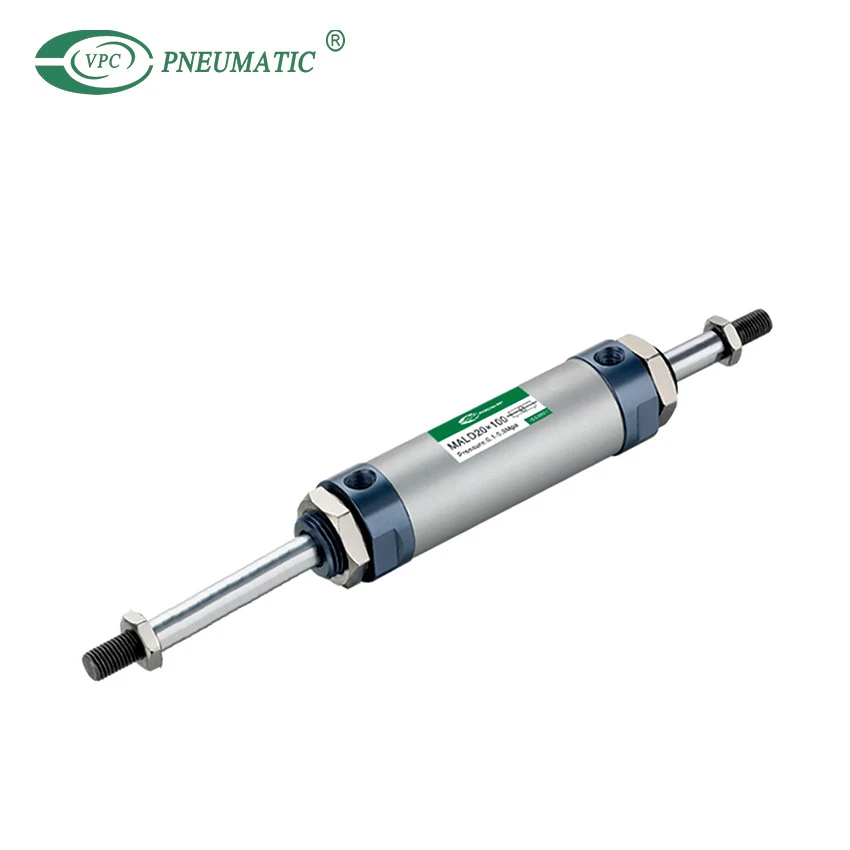 MALJ 20-80mm Adjustable Stroke Round Stainless Steel Single Acting Spring Return Small Pneumatic Air cylinder