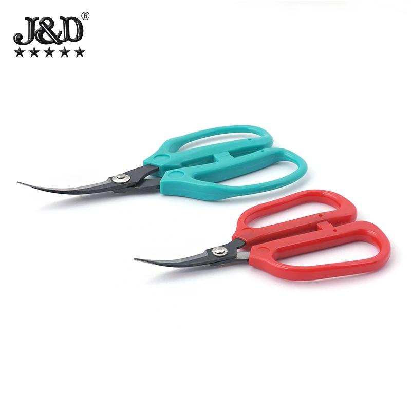 manganese steel elbow scissors carpet leather fabric cutting household  curved blade warped scissors rubber handle