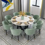 marble top round dining table and chair set for home dining room furniture