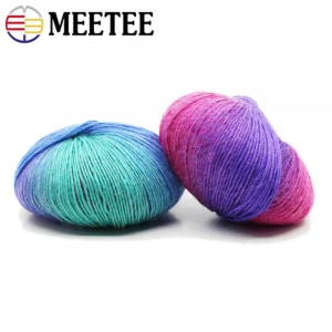 Meetee AP500 Colorful Wool Yarn Hand-woven Crochet Cashmere Wool Blend Yarn Knitting Creative Handmade Sweater