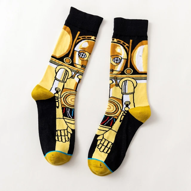 Men&#39;s cartoon stockings Character starmovie  male socks personality style breathable shape anti-friction socks