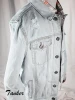 Mens Customized Embroidered Denim Trucker Jacket in Denim