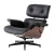 Import Midcentury style modern design  black and brown leather recliner hotel round coffee waiting lounge office chairs from China