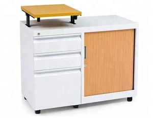 mobile pedestal sliding door tambour file cabinet roller shutter door cabinet storage locker office equipment hot sale