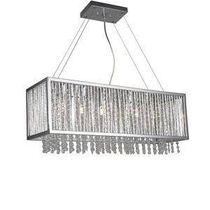 Modern G9 Clear Crystal Bar Rectangle Raindrop Chandelier Lighting Ceiling Light Fixture Pendant lamp
