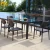 Import modern simple wicker garden stepable chair dining aluminum patio dining outdoor dining table set for villa from China