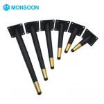 Modern Support Black Golden Steel iron Metal Tapered Cabinet Table Chrome Furniture long Sofa Legs dining chairs gold legs