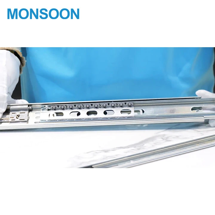 MONSOON Stainless Steel 3-Fold Full Extension Ball Bearing Drawer Slide For Cabinet Accessories Drawer Rail