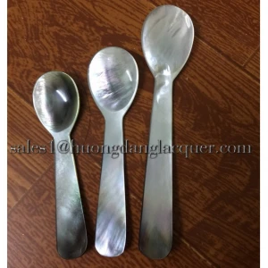 Mop (mother of pearl) spoons with rainbow color,  spoons for caviar/ tea/ ice cream, 100 food-safe spoon from Vietnam