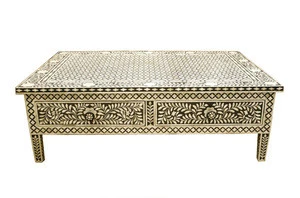 Moroccan low floor design Bone Inlay coffee Table