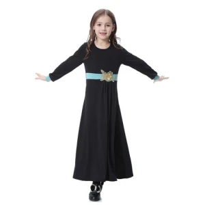 Most Popular Hot Selling Round Collar beautifully designed elegance Fashionable muslim dresses for girls Party attire