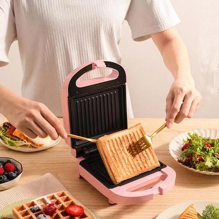 Multi-function Heating Toast Press Household Kitchen Breakfast Single Bread Food Egg Sandwich Mini Waffle Maker