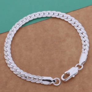 Multi-style 925 silver fashion jewelry silver plated chain bracelet