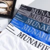 Munafie Fierce  mens ice silk underwear simple three-bar mid-waist high-elastic seamless boxer briefs