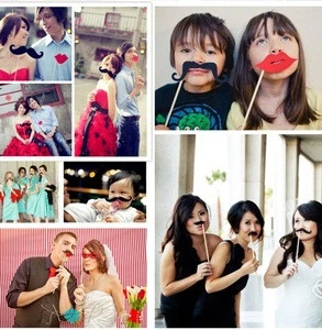 Mustache Lip Circus Valentine Day Lover Beard Wedding Decoration Event Party Supplies Favors Paper Photo Booth Props