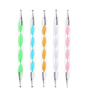 Nail Art Dotting Tool 5pcs/sets Nail  Point drill pen Crystal rod two head  screw  pen