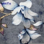 Natural Material Waterproof feather embroidery handicraft wallpaper for hotels