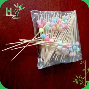 Nature timber raw materials bamboo beaded skewers for fruit