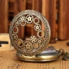 Necklace Pendant Clock Chain Men Women Vintage Antique Steampunk Bronze Hollow Gear man digit pocket watch with Accessory