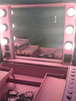 new 24inch makeup carry case with led bulbs trolley luggage set