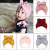 New arrival cotton baby girl bow knot headband baby turban hats hair accessories