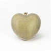 New arrival fashion luxury women shiny diamond heart shape crystal chain evening bag